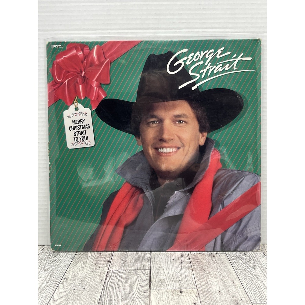 George Strait Merry Christmas Strait To You Vinyl LP Gold Stamp Promo MCA-5800